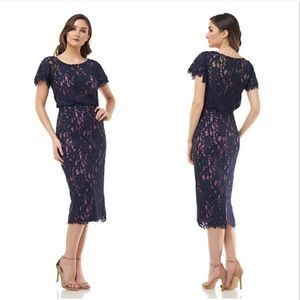 JS Collections Midi Lace Flutter Sleeve Dress